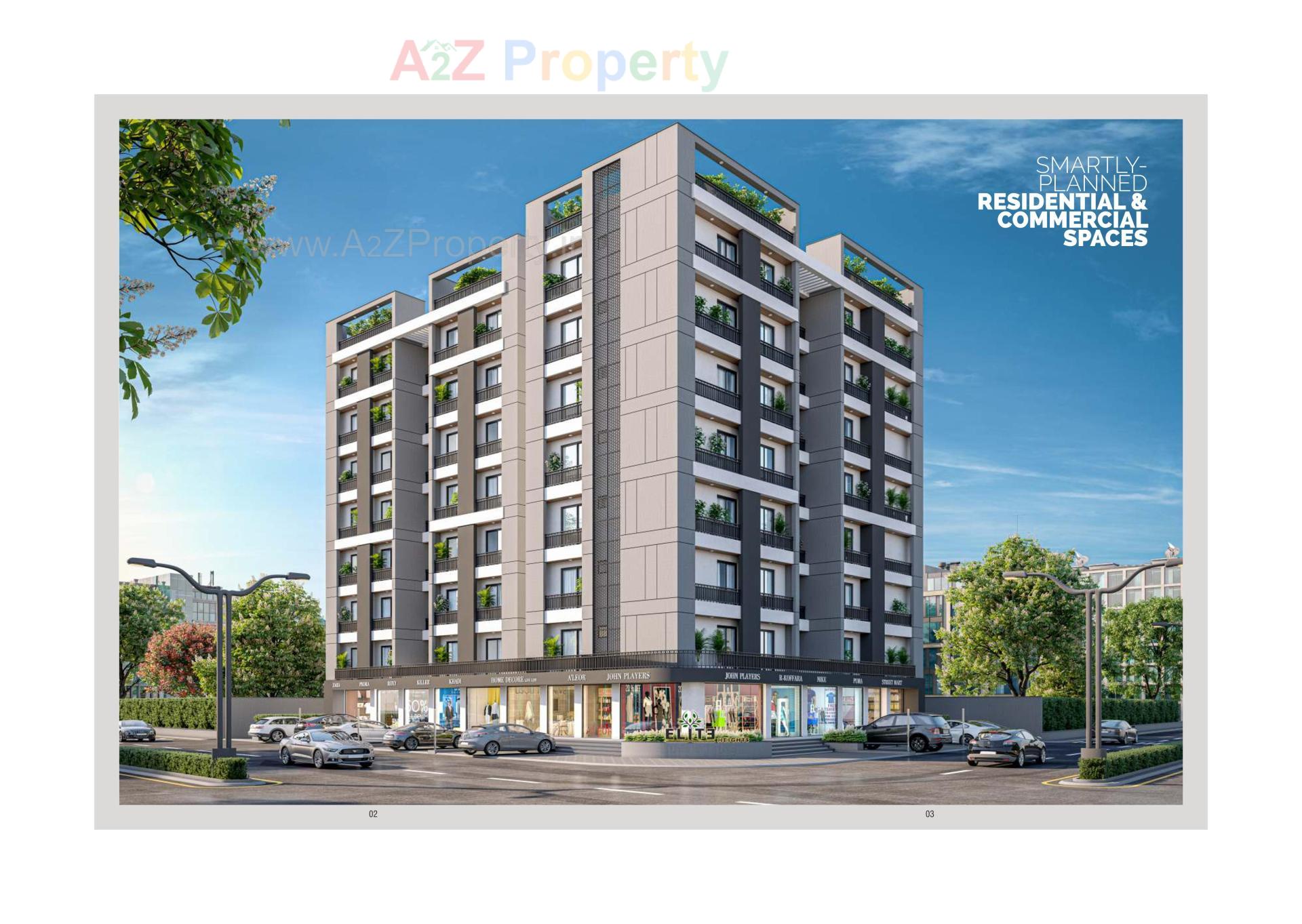 3D Elevation of real estate project Elite Heights located at Bopod, Vadodara, Gujarat