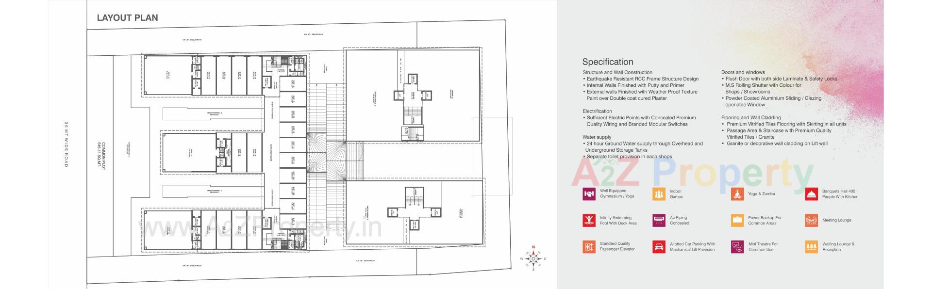 Layout of real estate project Embe Opulence located at Manjalpur, Vadodara, Gujarat