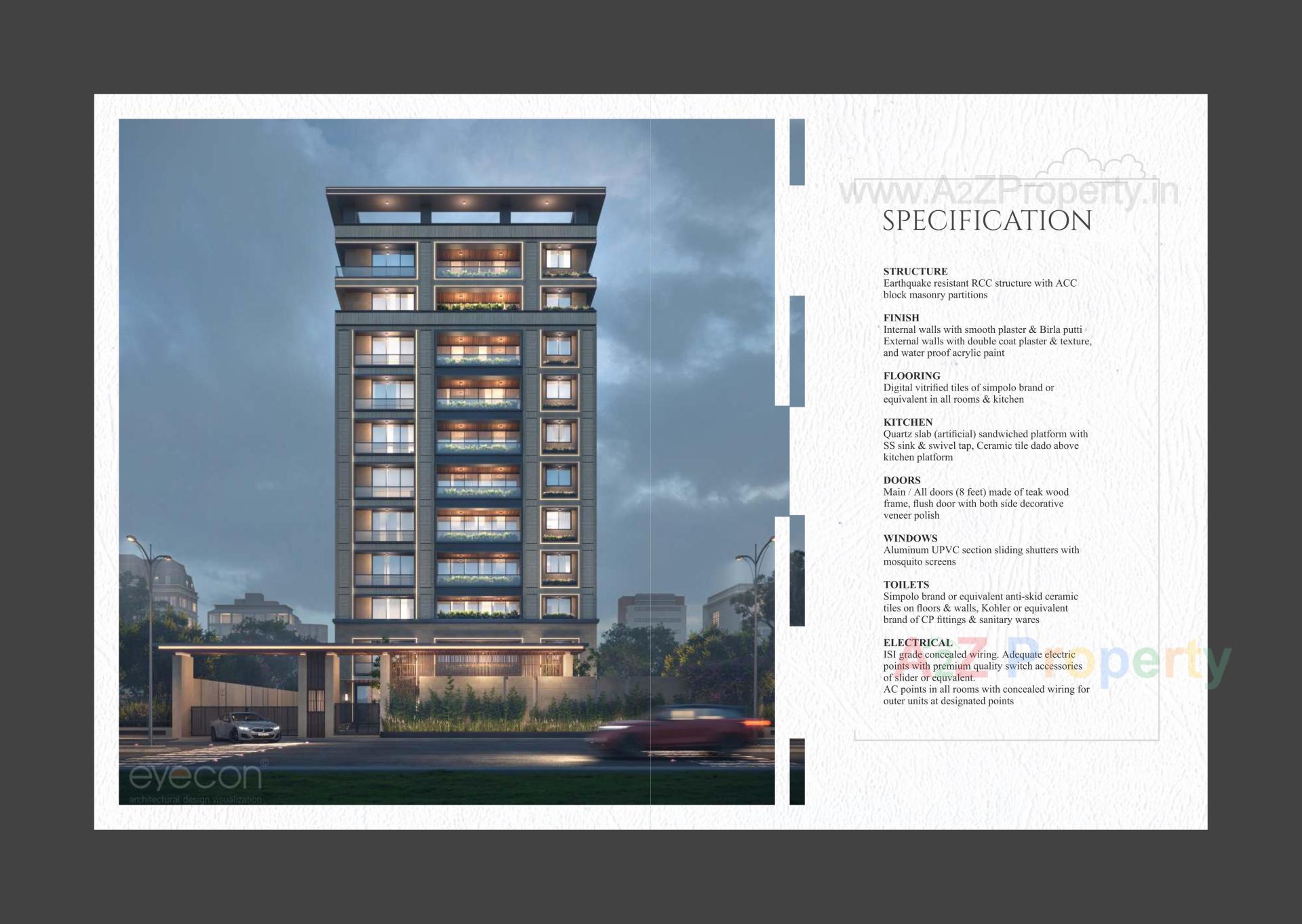 3D Elevation of real estate project Emerald Sky View located at Neral, Vadodara, Gujarat