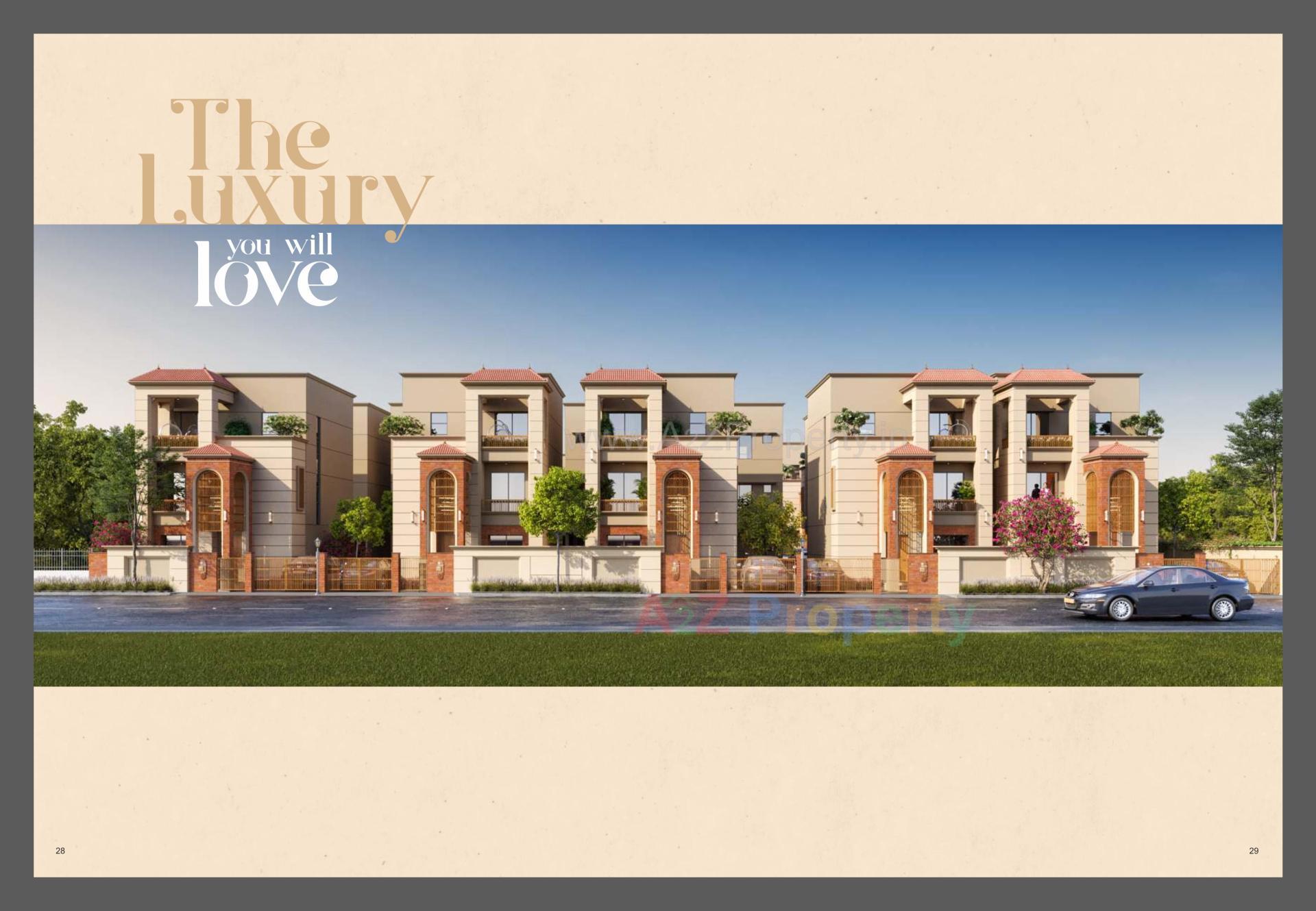 3D Elevation of real estate project Emirates Hills Villas located at Tandalja, Vadodara, Gujarat