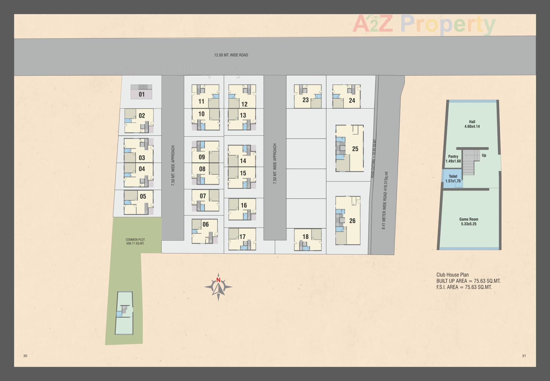Layout of real estate project Emirates Hills Villas located at Tandalja, Vadodara, Gujarat