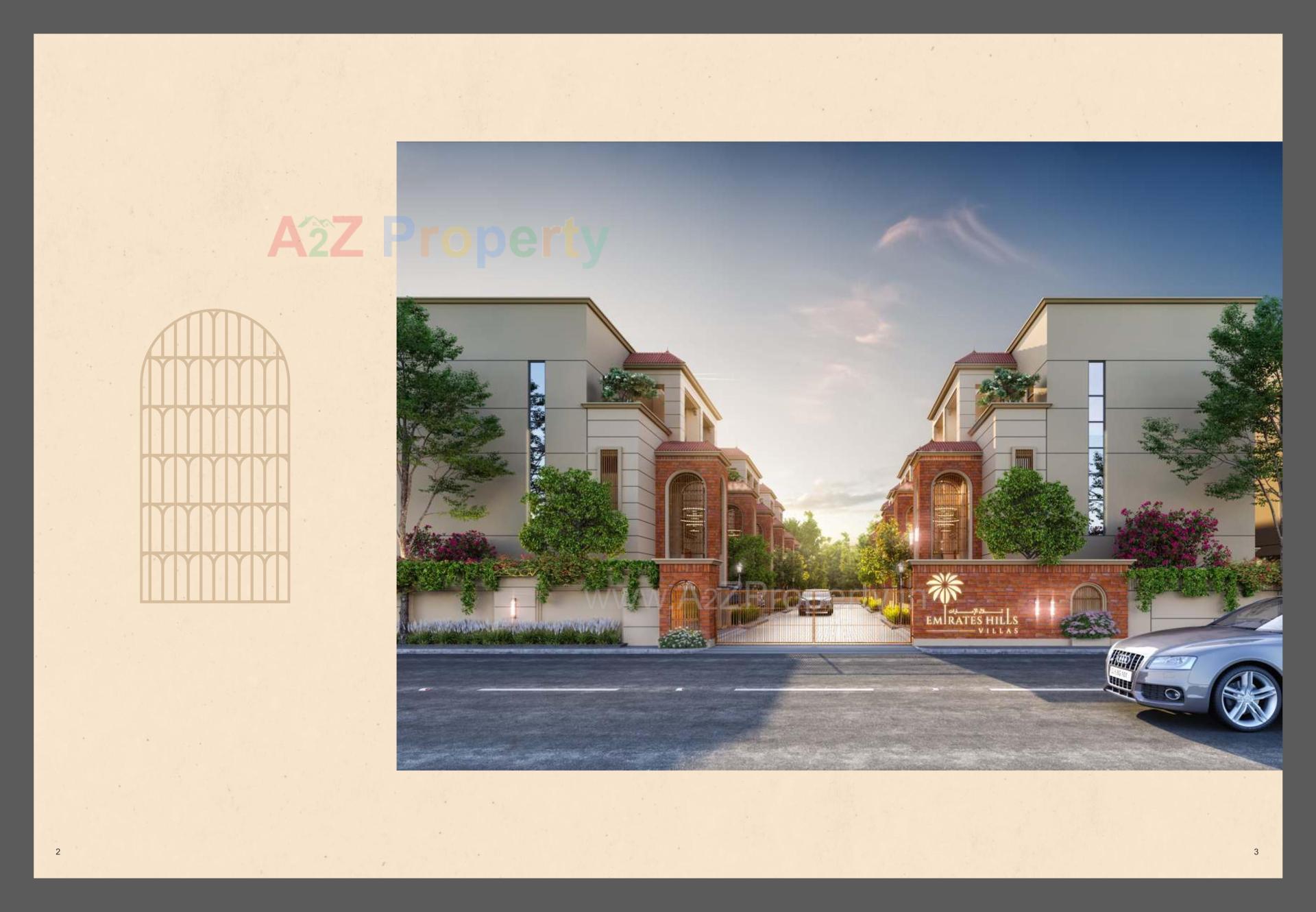 3D Elevation of real estate project Emirates Hills Villas located at Tandalja, Vadodara, Gujarat