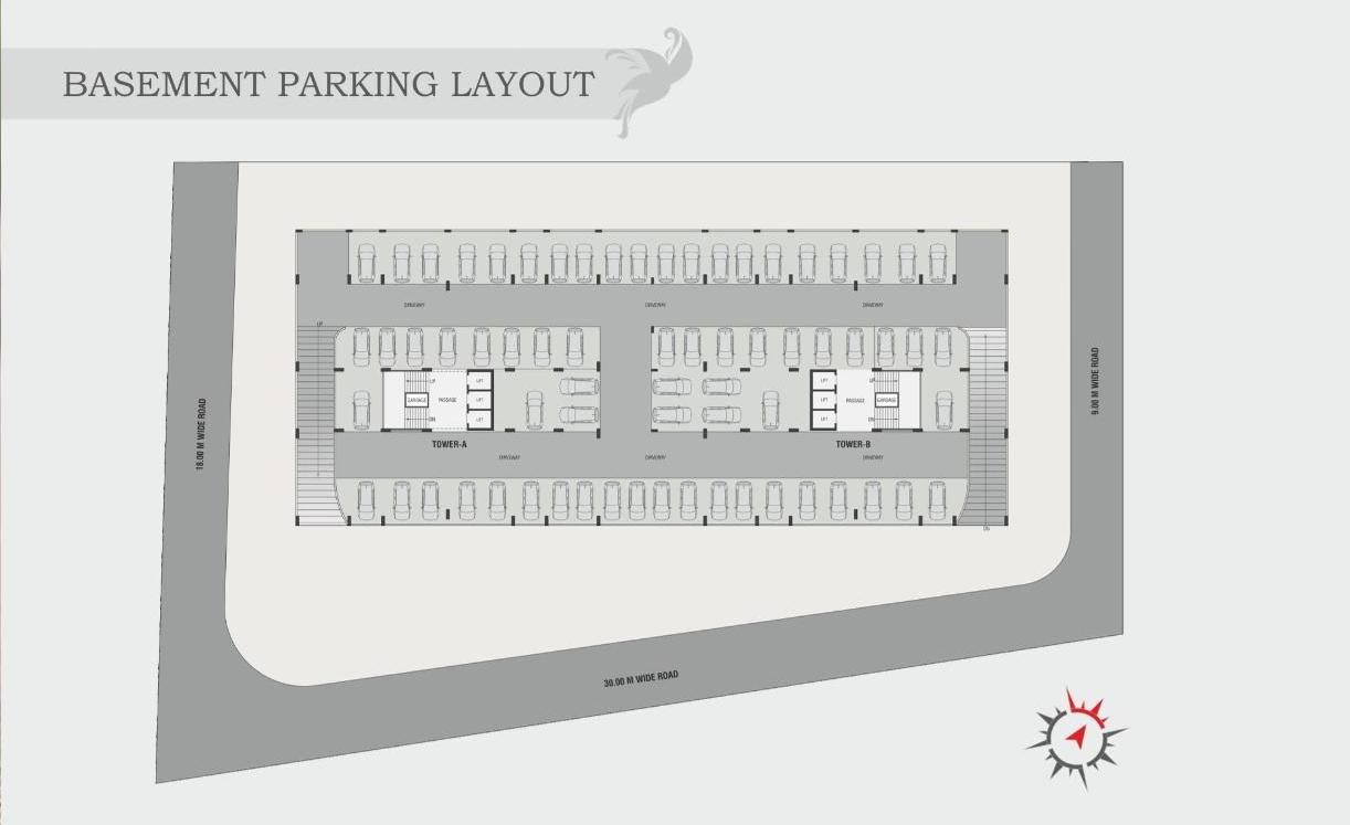 Basement Parking Layout of real estate project Empire Flora located at Savli, Vadodara, Gujarat