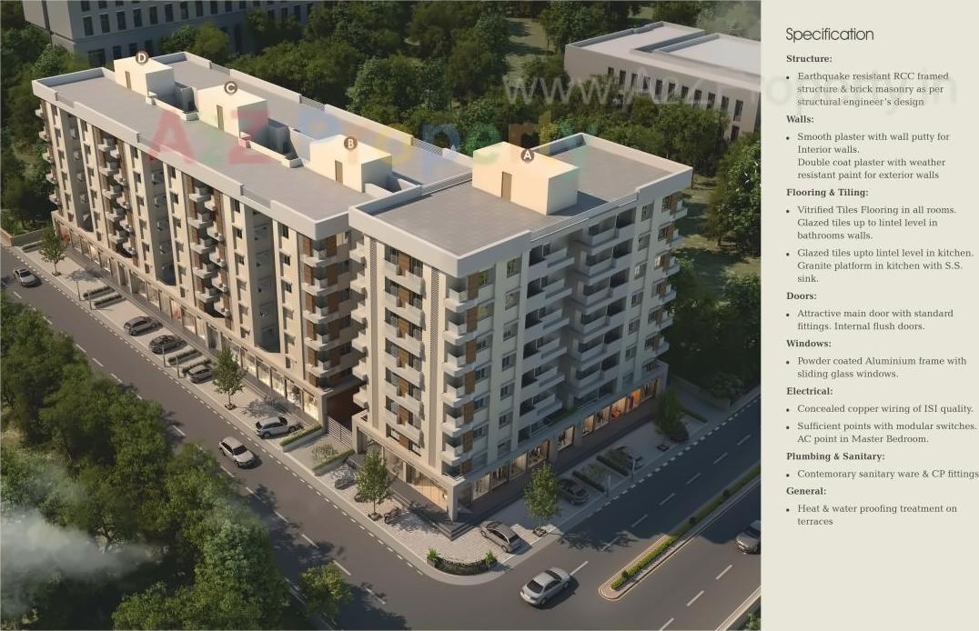 3D Elevation of real estate project Empyrean Courtyard Ii located at Kalali, Vadodara, Gujarat