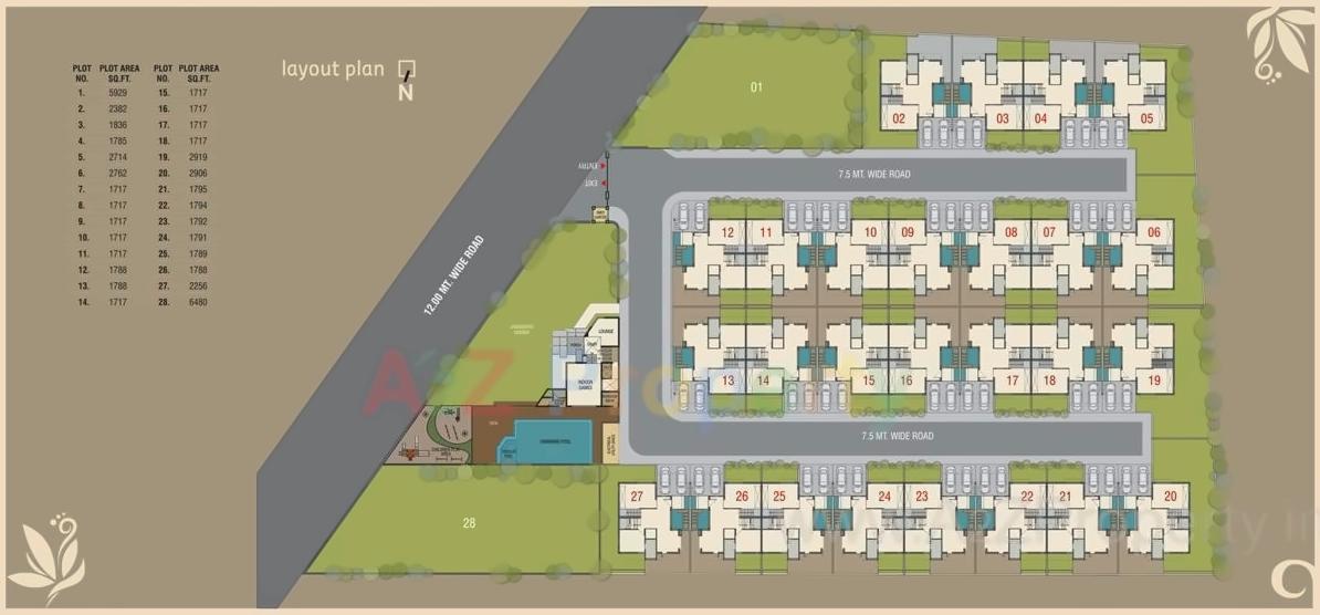 Layout of real estate project Empyrean Grassfields located at Sevasi, Vadodara, Gujarat