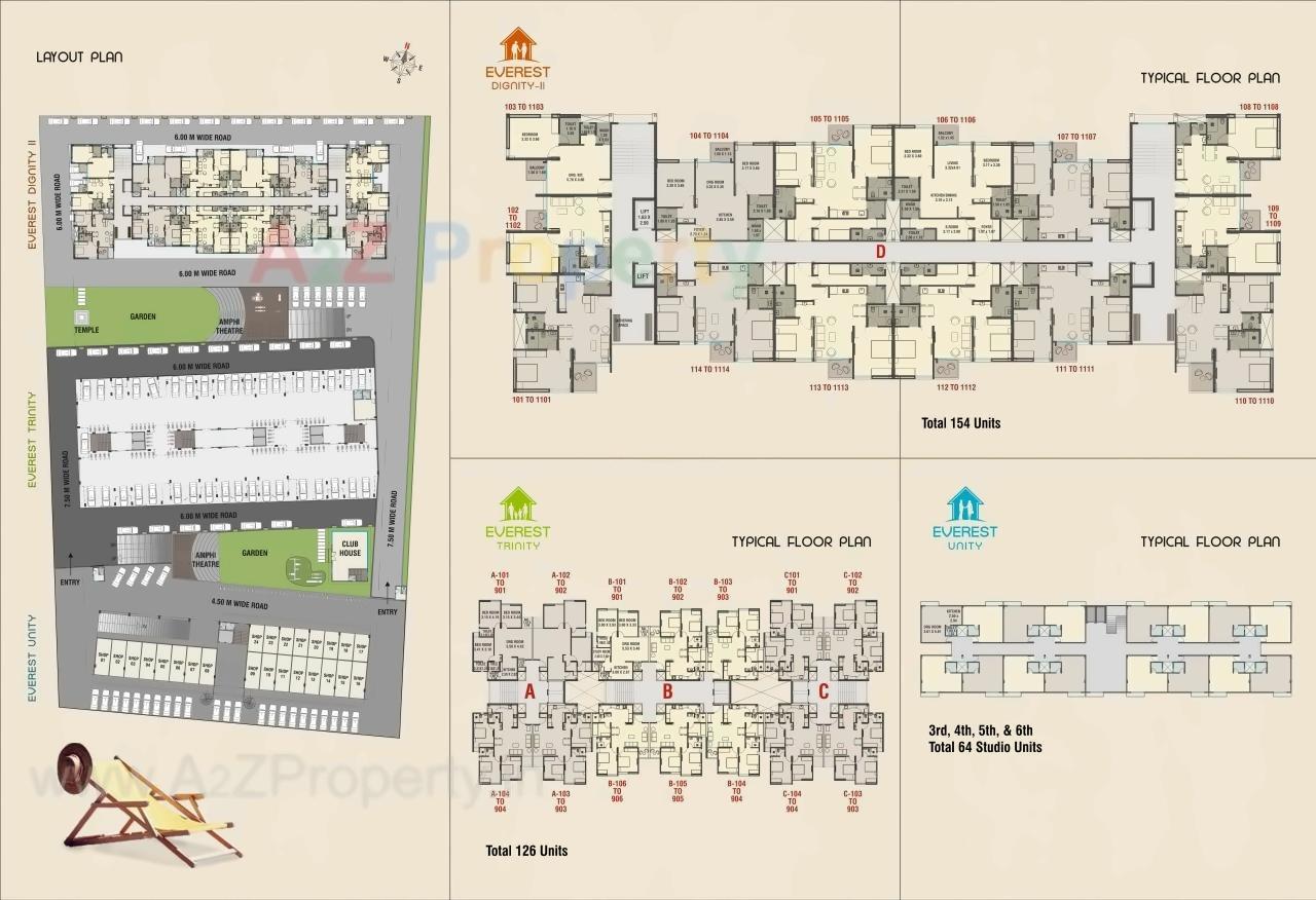 Layout of real estate project Everest Unity/trinity/dignity Ii located at Vadodara, Vadodara, Gujarat