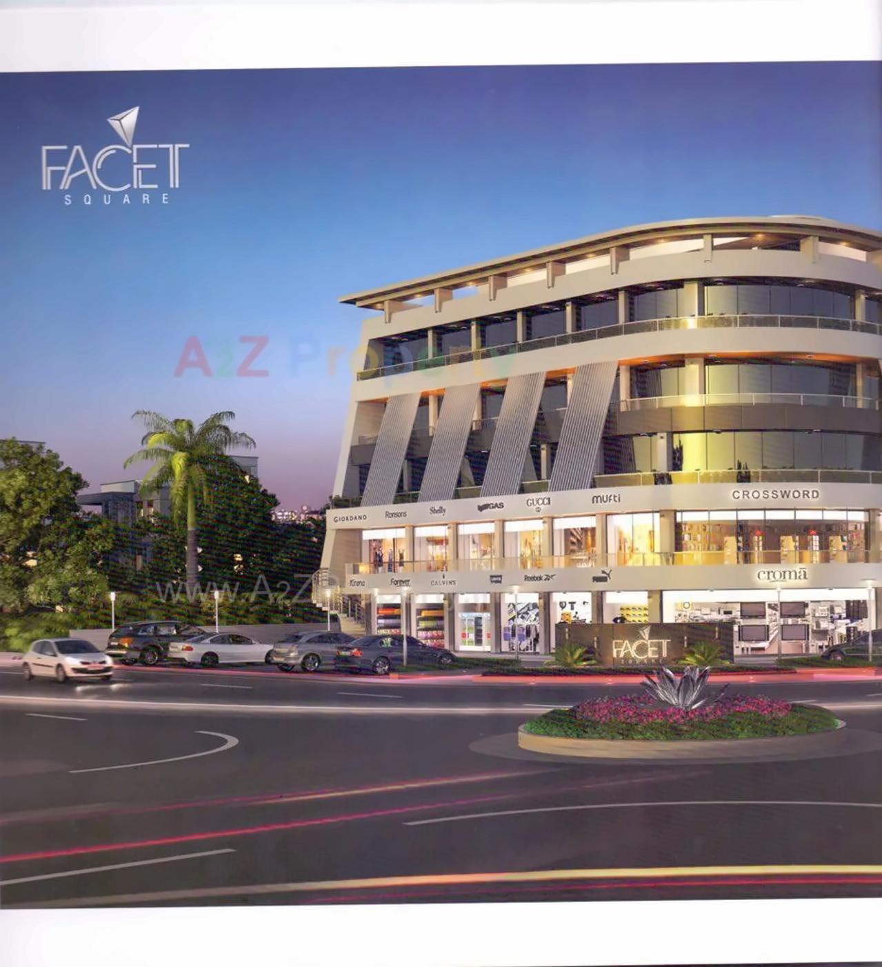 3D Elevation of real estate project Facet Square located at Bhayli, Vadodara, Gujarat