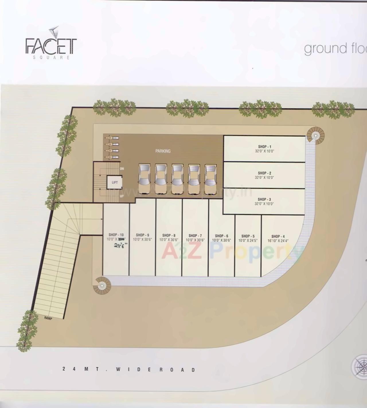 Layout of real estate project Facet Square located at Bhayli, Vadodara, Gujarat
