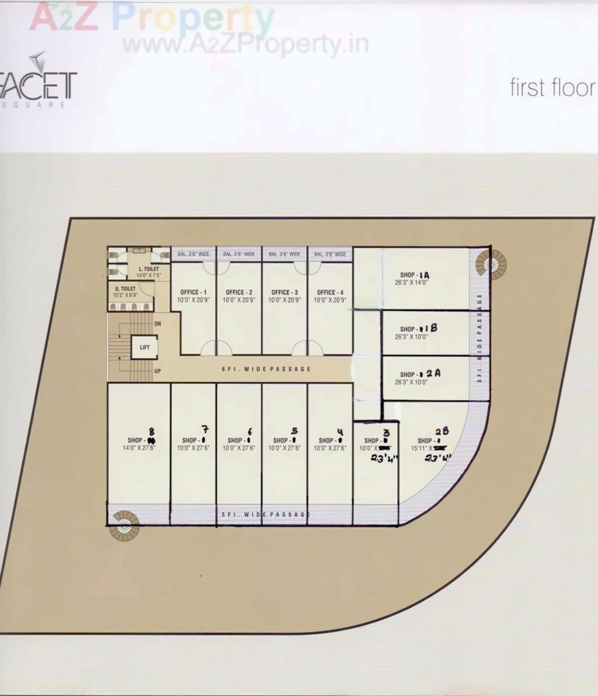 Layout of real estate project Facet Square located at Bhayli, Vadodara, Gujarat