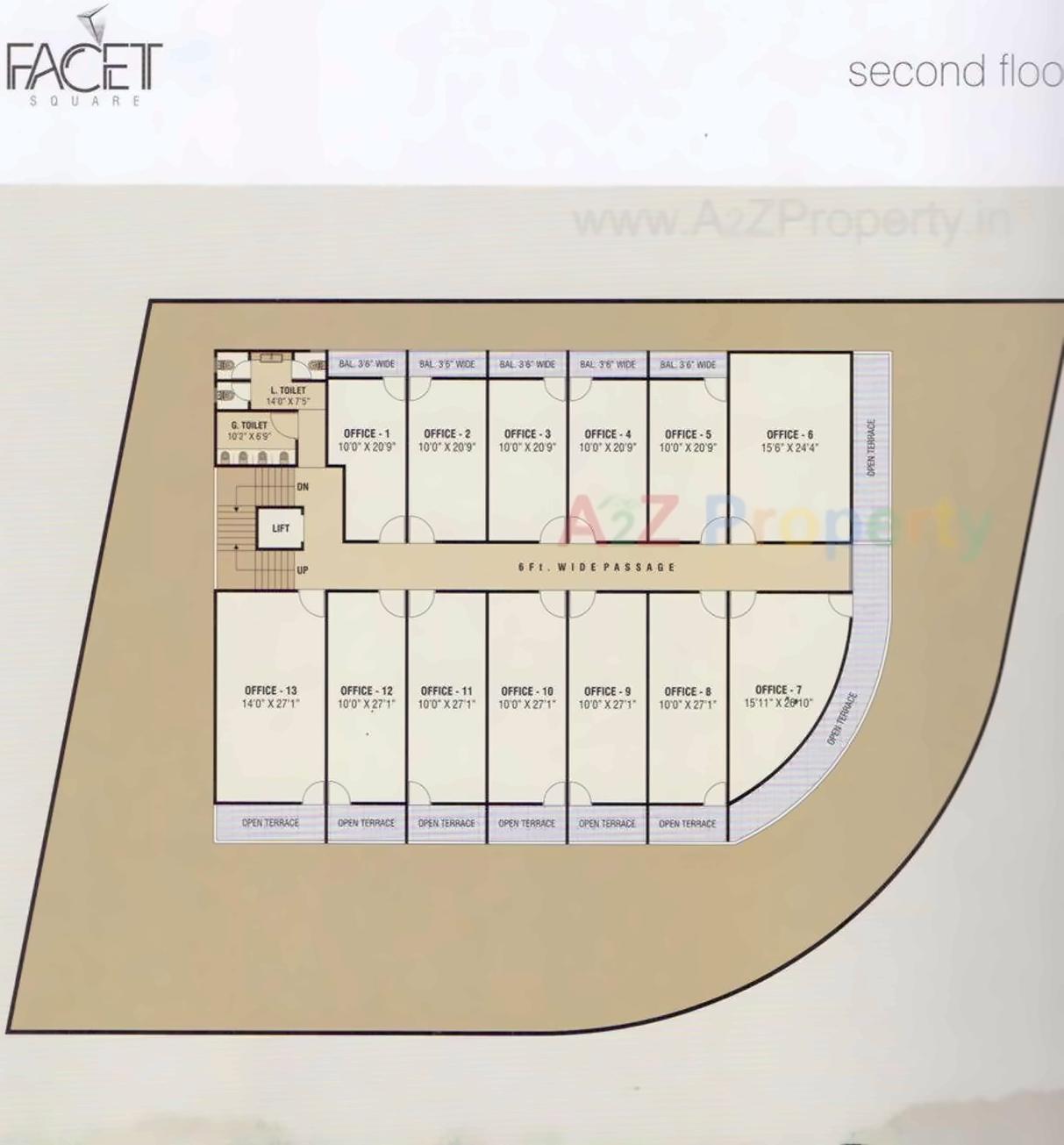 Layout of real estate project Facet Square located at Bhayli, Vadodara, Gujarat