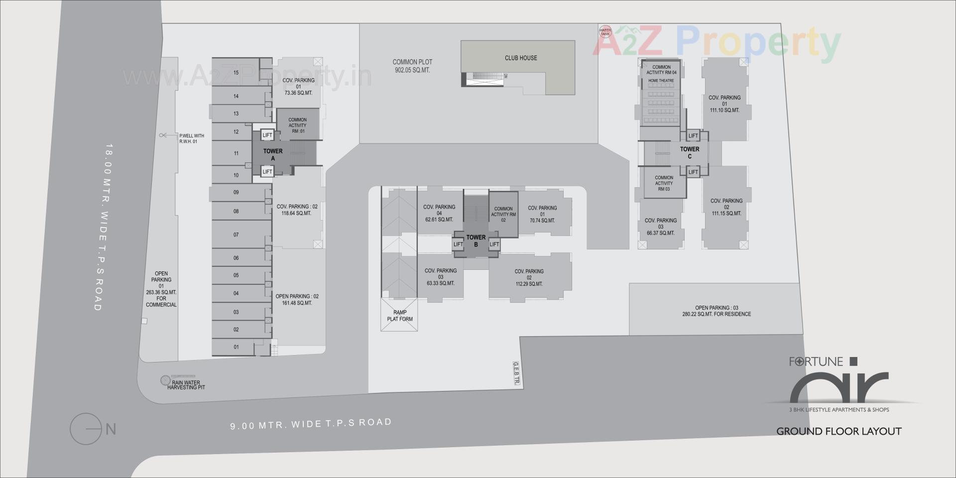 Layout of real estate project Fortune Air located at Gotri, Vadodara, Gujarat