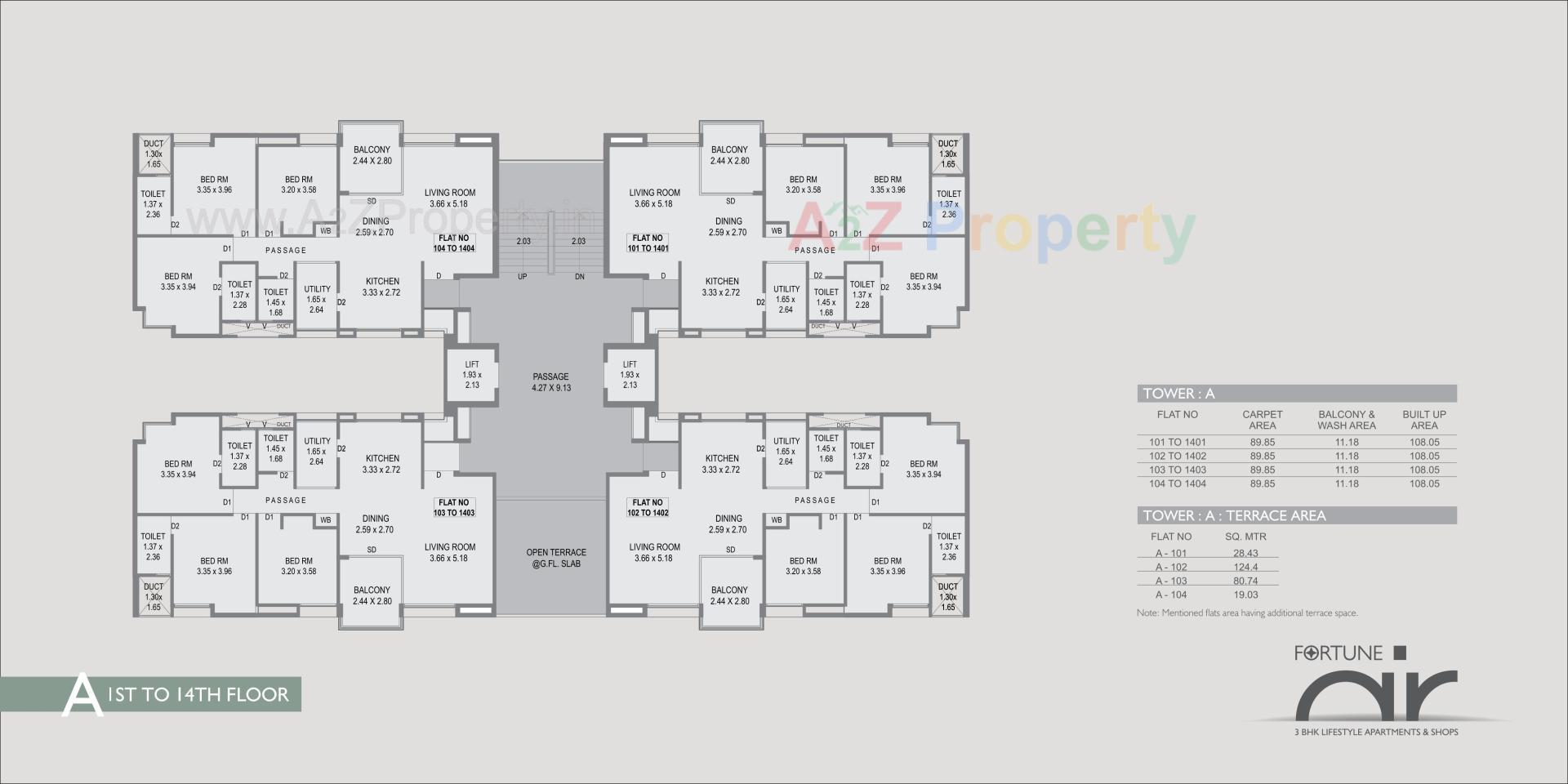 Layout of real estate project Fortune Air located at Gotri, Vadodara, Gujarat