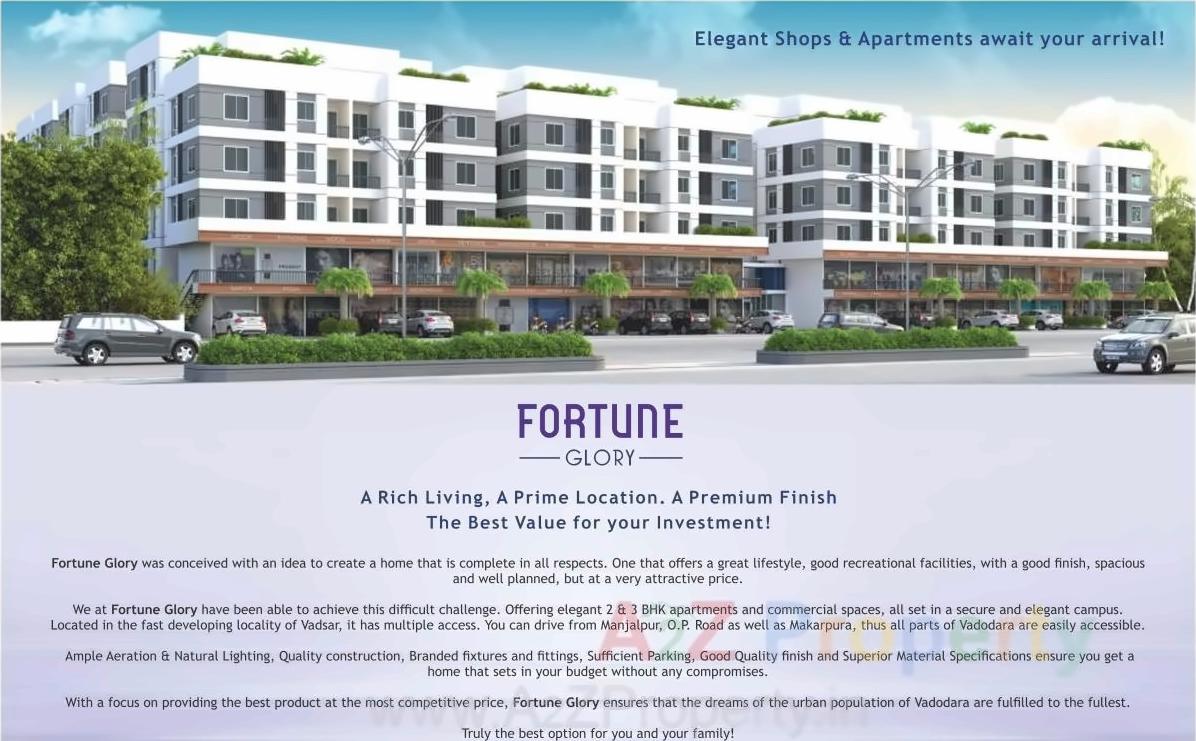 3D Elevation of real estate project Fortune Glory located at Vadsar, Vadodara, Gujarat