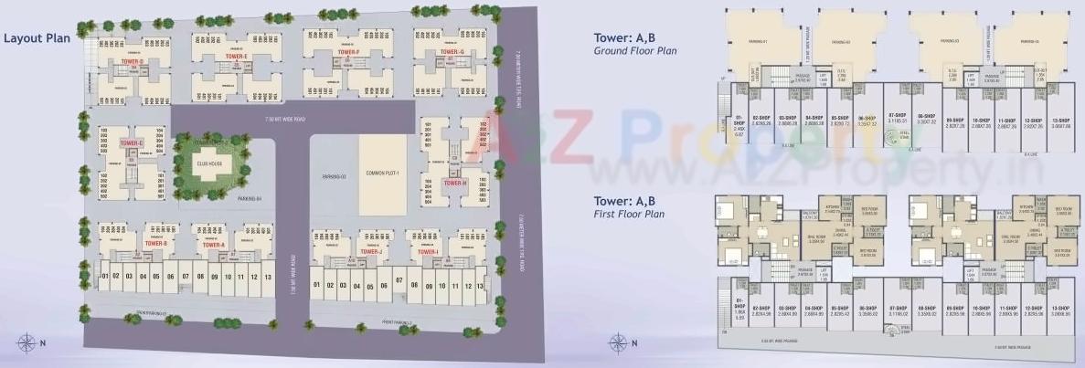 Layout of real estate project Fortune Glory located at Vadsar, Vadodara, Gujarat