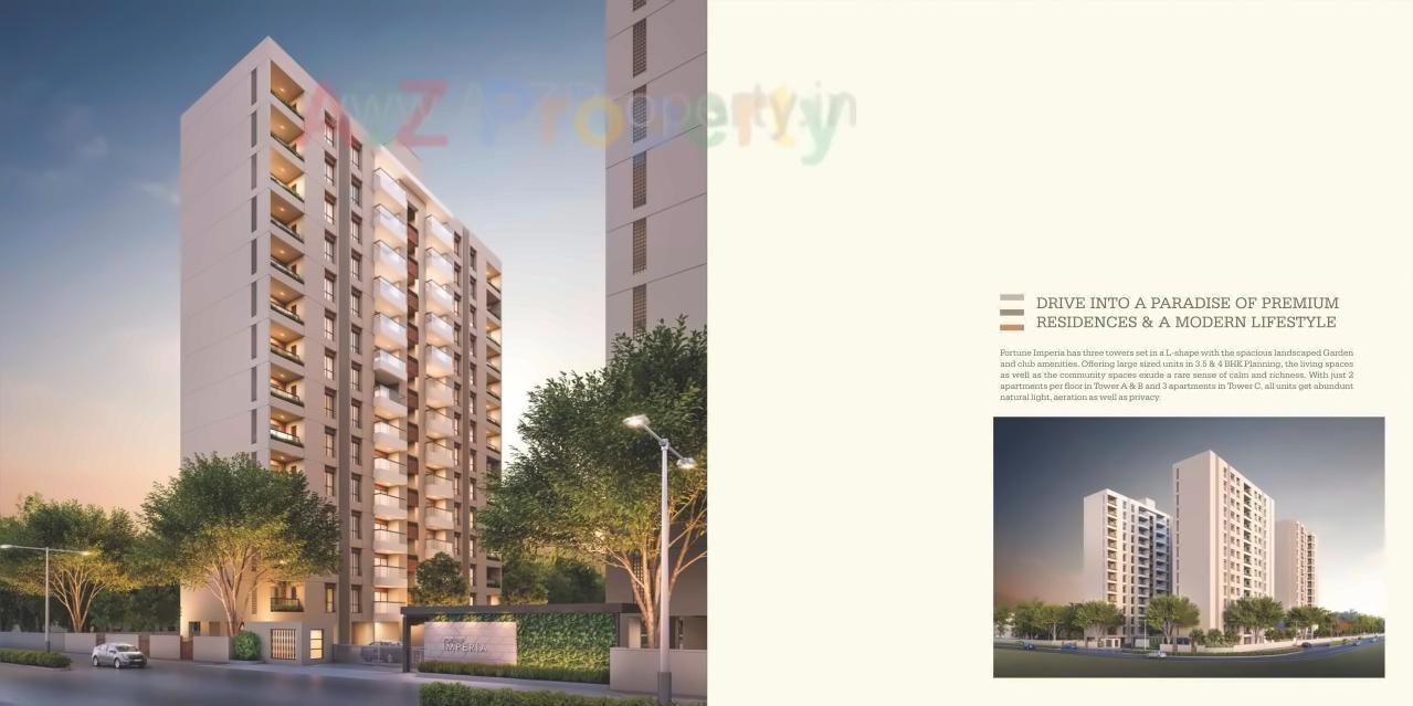 3D Elevation of real estate project Fortune Imperia located at Bhayli, Vadodara, Gujarat