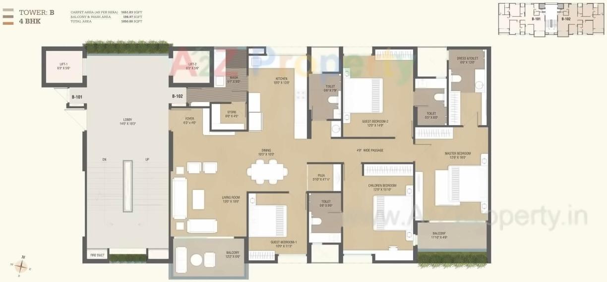 Layout of real estate project Fortune Imperia located at Bhayli, Vadodara, Gujarat