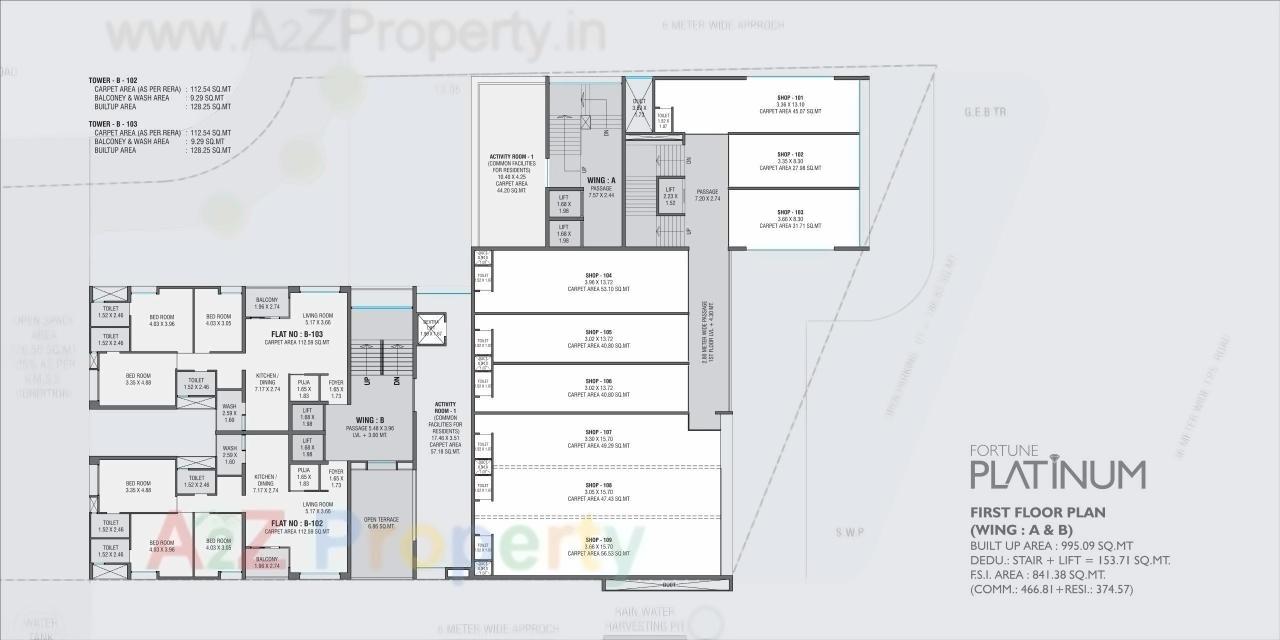 Layout of real estate project Fortune Platinum located at Vadodara, Vadodara, Gujarat