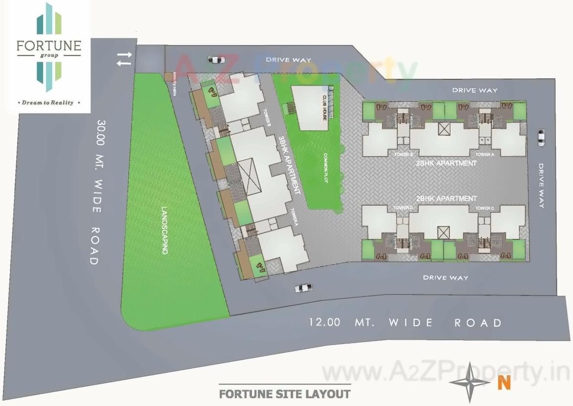 Layout of real estate project Fortune Skyline located at Kalali, Vadodara, Gujarat