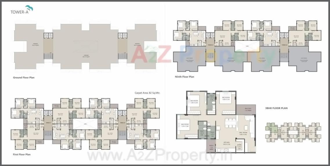 Layout of real estate project Fortune Skyline located at Kalali, Vadodara, Gujarat