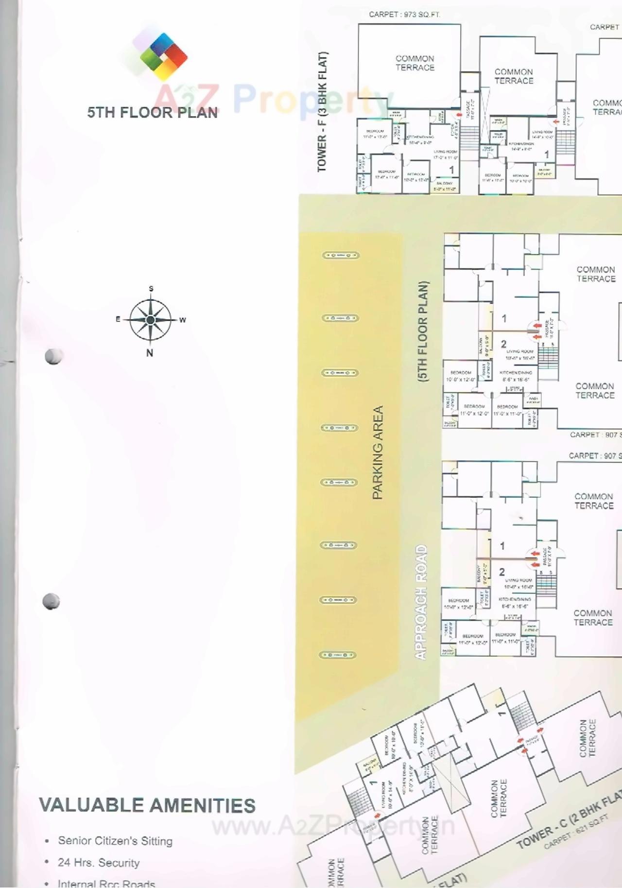 Layout of real estate project Four Square located at Vadsar, Vadodara, Gujarat