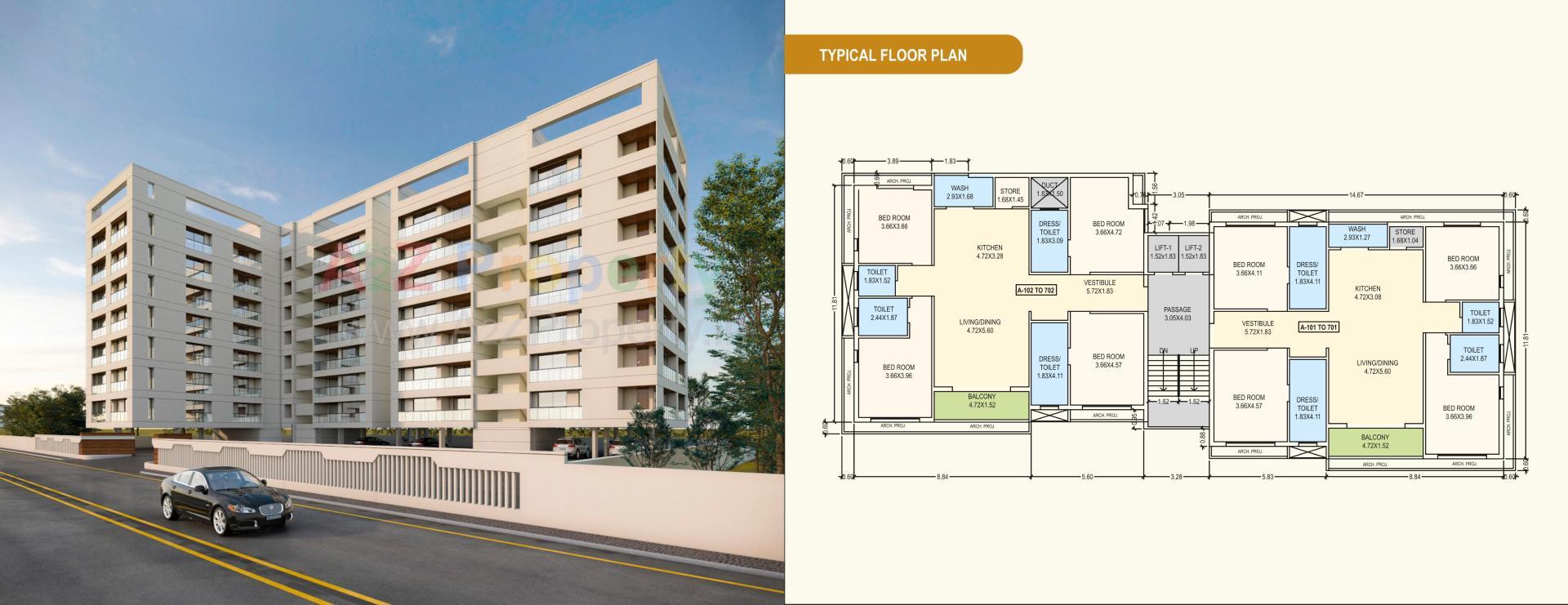 Layout of real estate project Fuldwar Residency located at Subhanpura, Vadodara, Gujarat