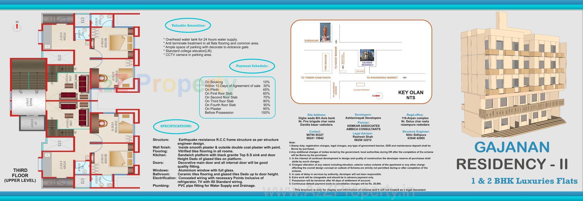 Layout of real estate project Gajanan Residency Ii located at Kasba, Vadodara, Gujarat