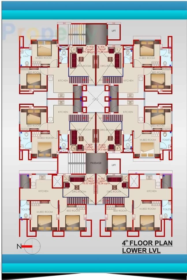 Layout of real estate project Gajanan Residency located at Vadodara, Vadodara, Gujarat