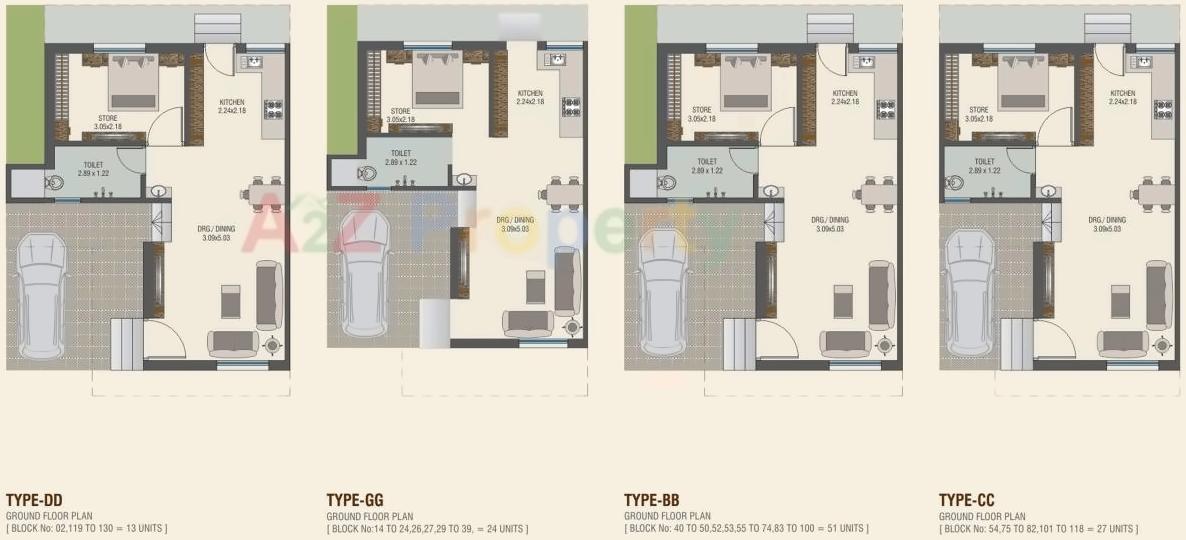 Layout of real estate project Gajanan Upvan located at Chikhodra, Vadodara, Gujarat