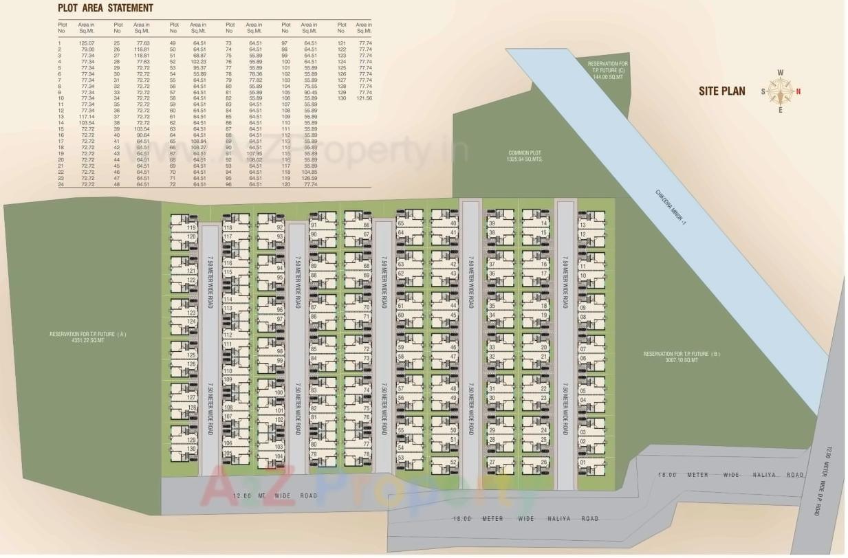 Layout of real estate project Gajanan Upvan located at Chikhodra, Vadodara, Gujarat