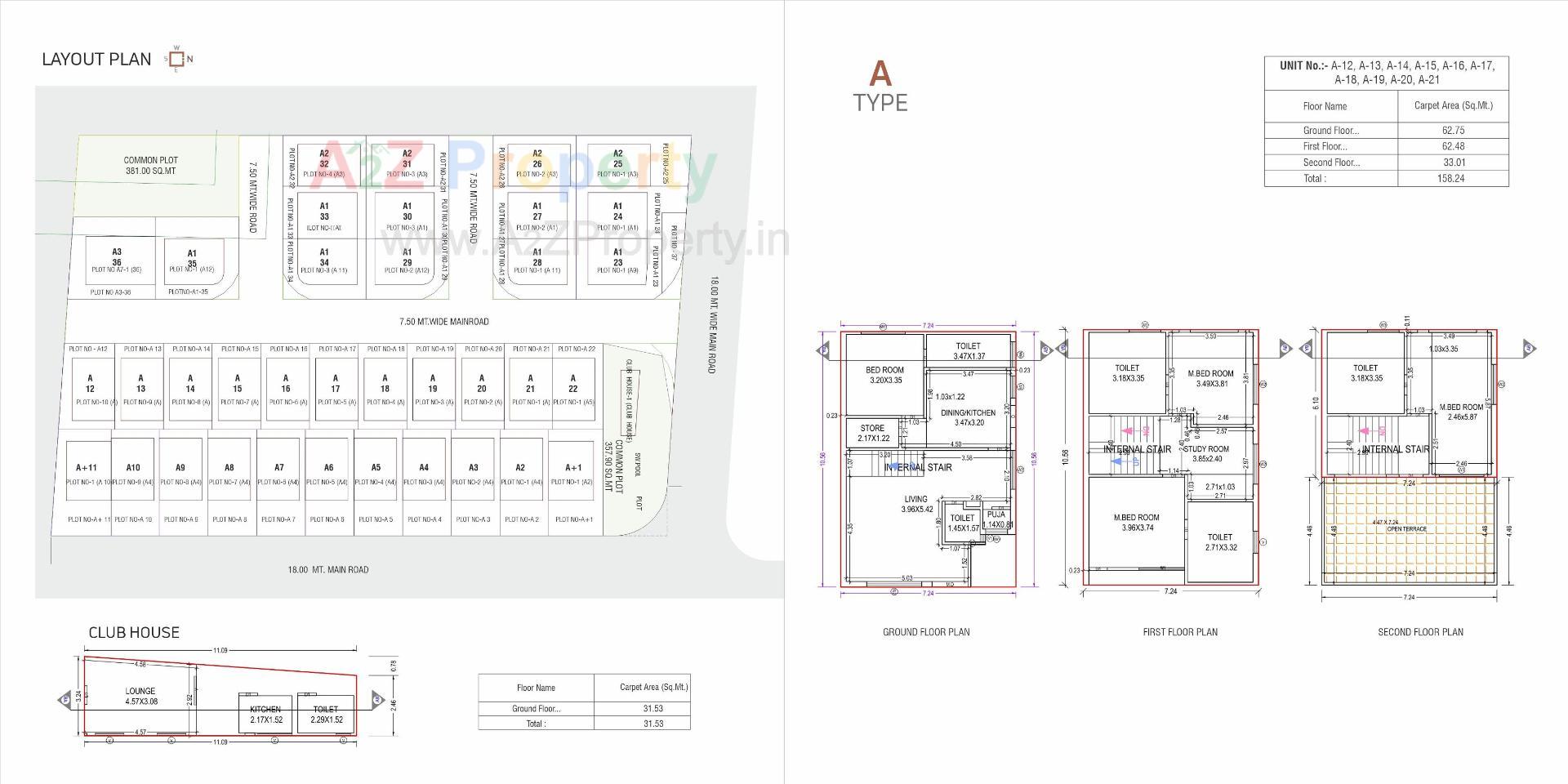 Layout of real estate project Galaxy located at Ankhol, Vadodara, Gujarat
