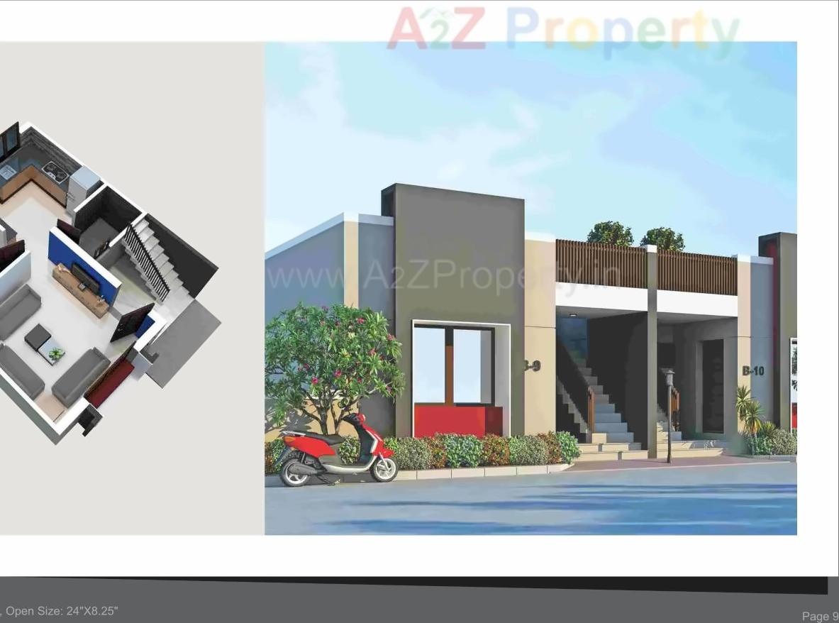 3D Elevation of real estate project Ganga Parvati Duplex located at Gotri, Vadodara, Gujarat