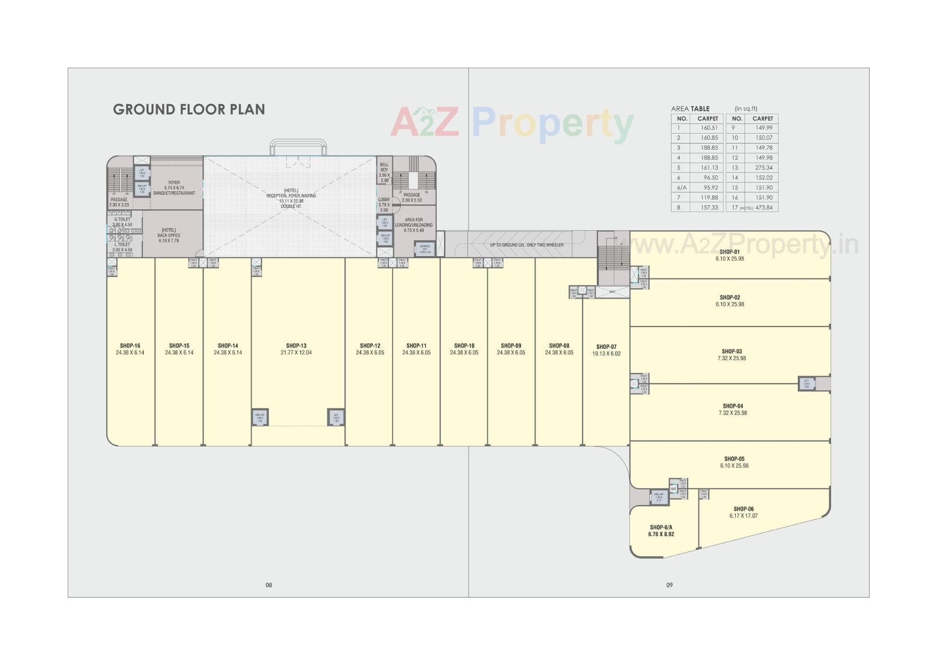Layout of real estate project Gj Central located at Kasba, Vadodara, Gujarat