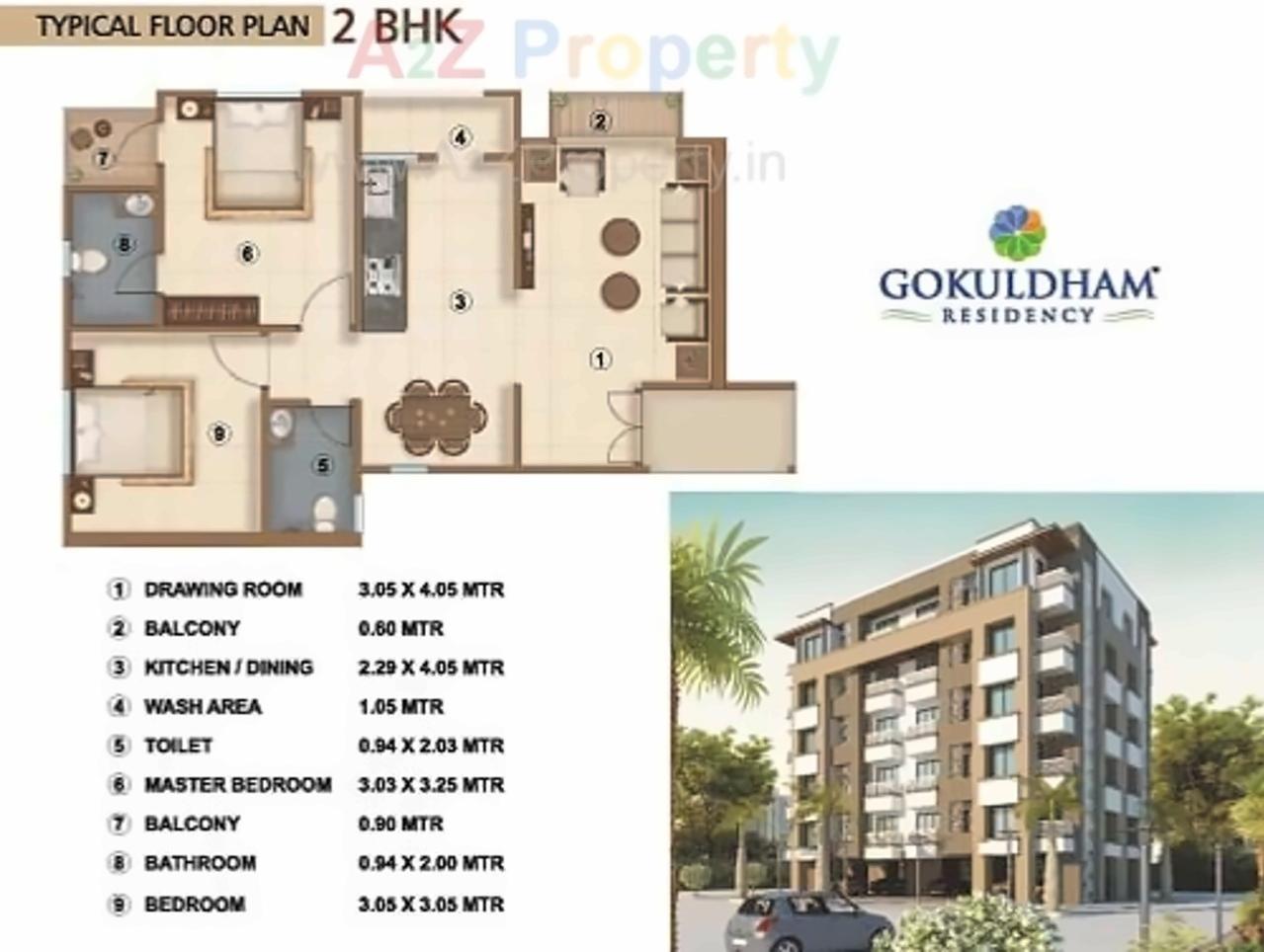 Layout of real estate project Gokuldham Residency located at Undera, Vadodara, Gujarat