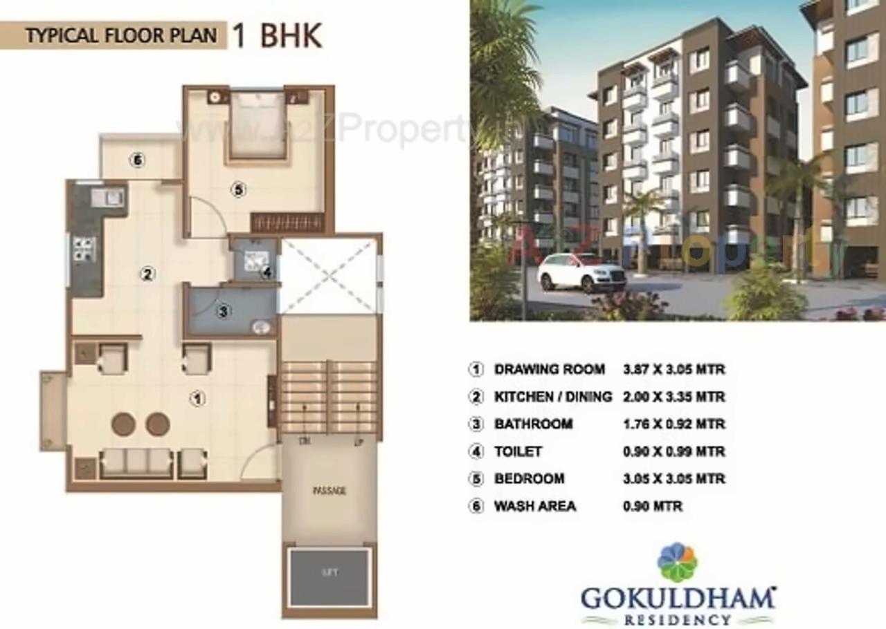Layout of real estate project Gokuldham Residency located at Undera, Vadodara, Gujarat