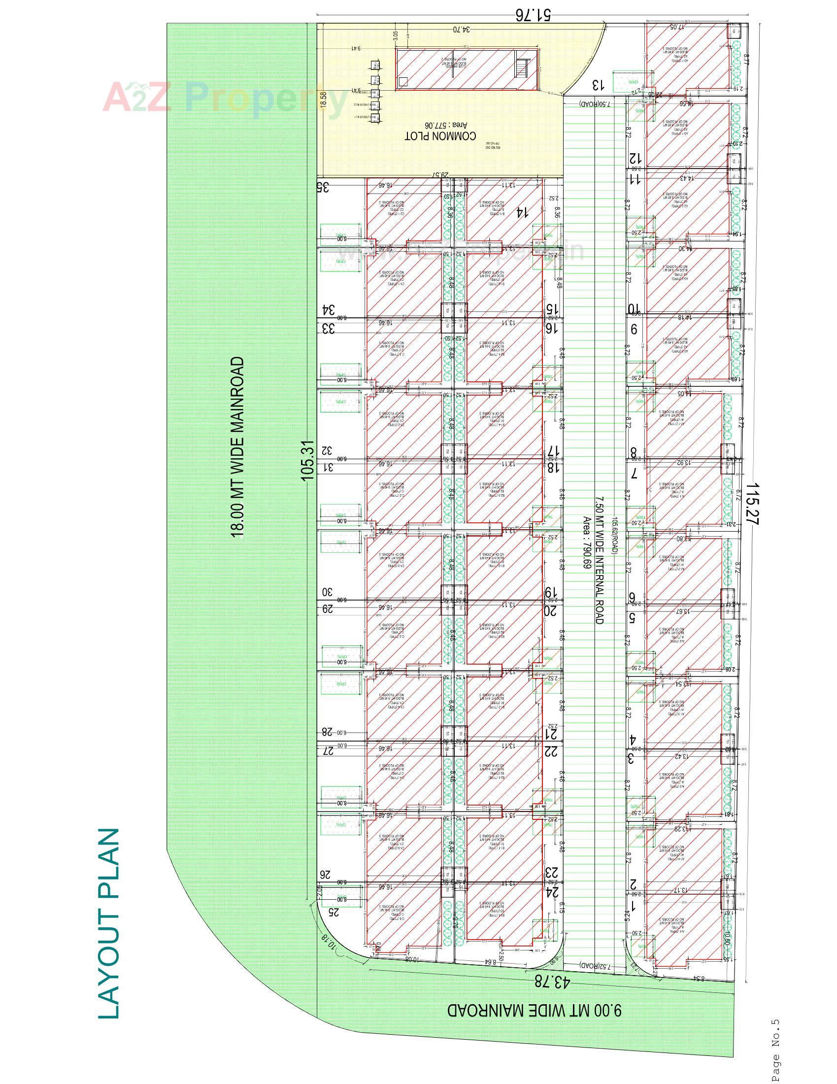 Layout of real estate project Gokulesh Greens located at Atladara, Vadodara, Gujarat