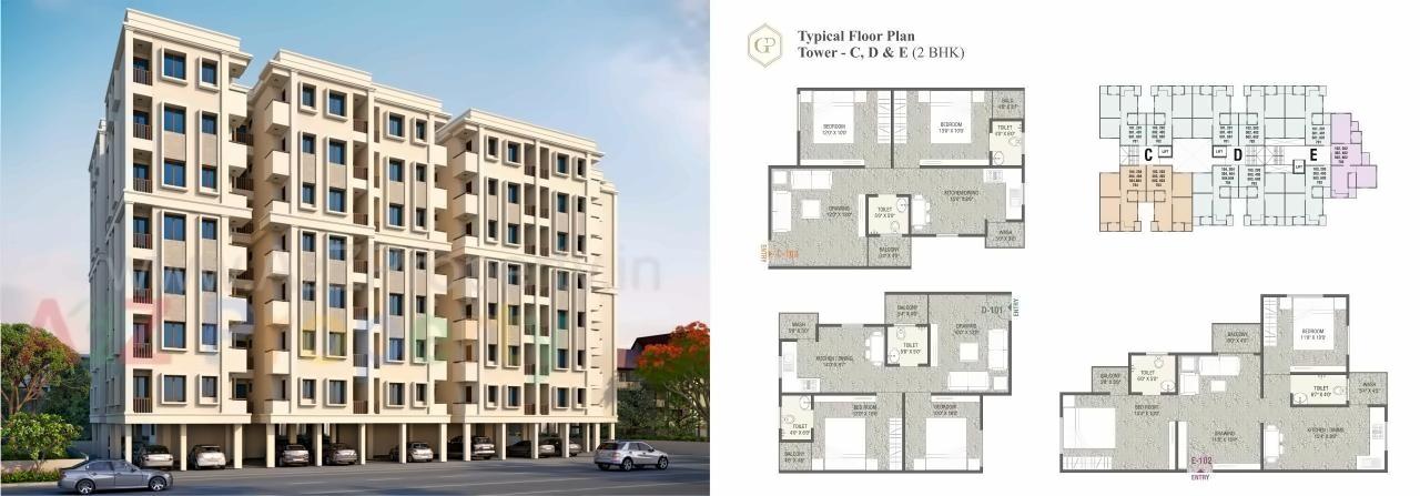 Layout of real estate project Gold Point located at Gorva, Vadodara, Gujarat