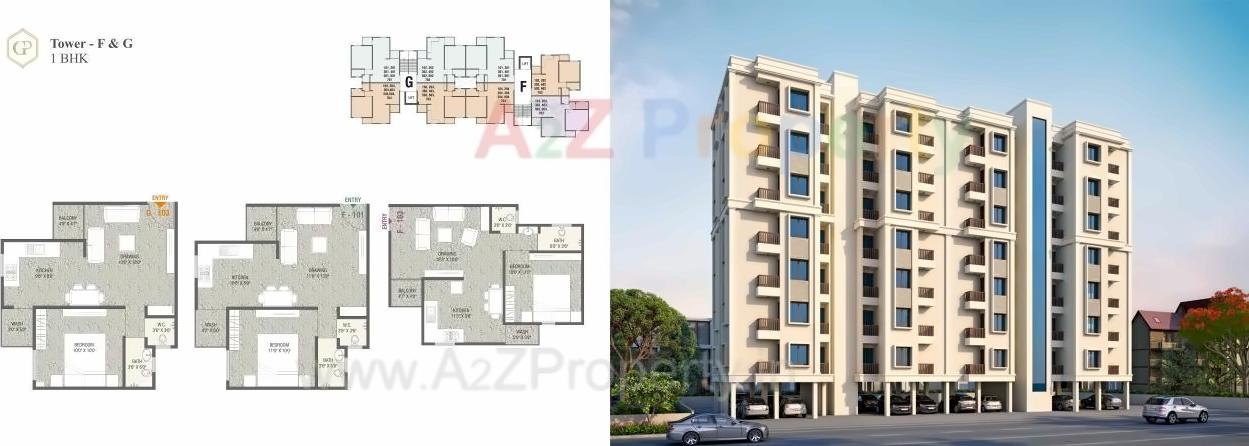 3D Elevation of real estate project Gold Point located at Gorva, Vadodara, Gujarat