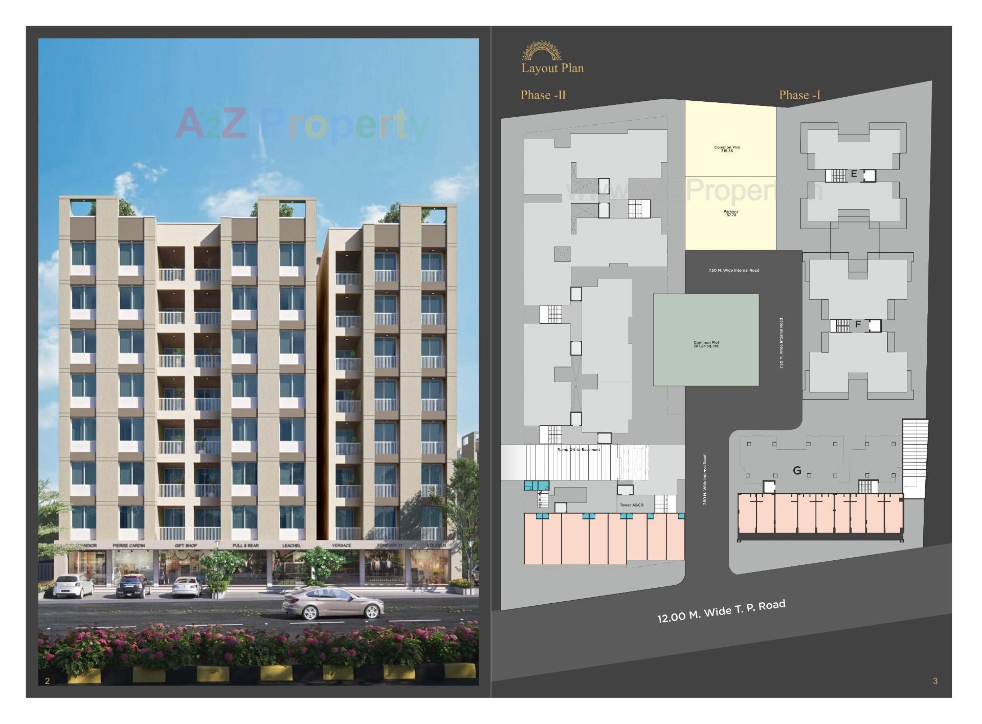 Layout of real estate project Golden Icon located at Bhayli, Vadodara, Gujarat