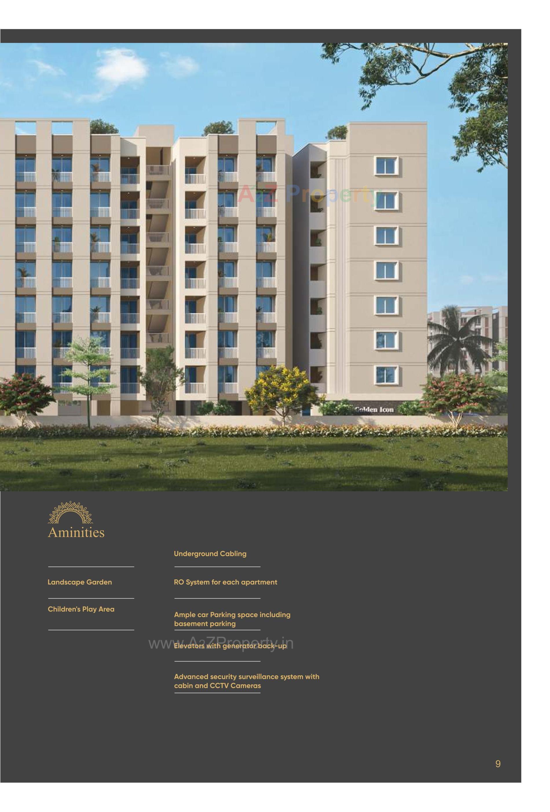 3D Elevation of real estate project Golden Icon located at Bhayli, Vadodara, Gujarat
