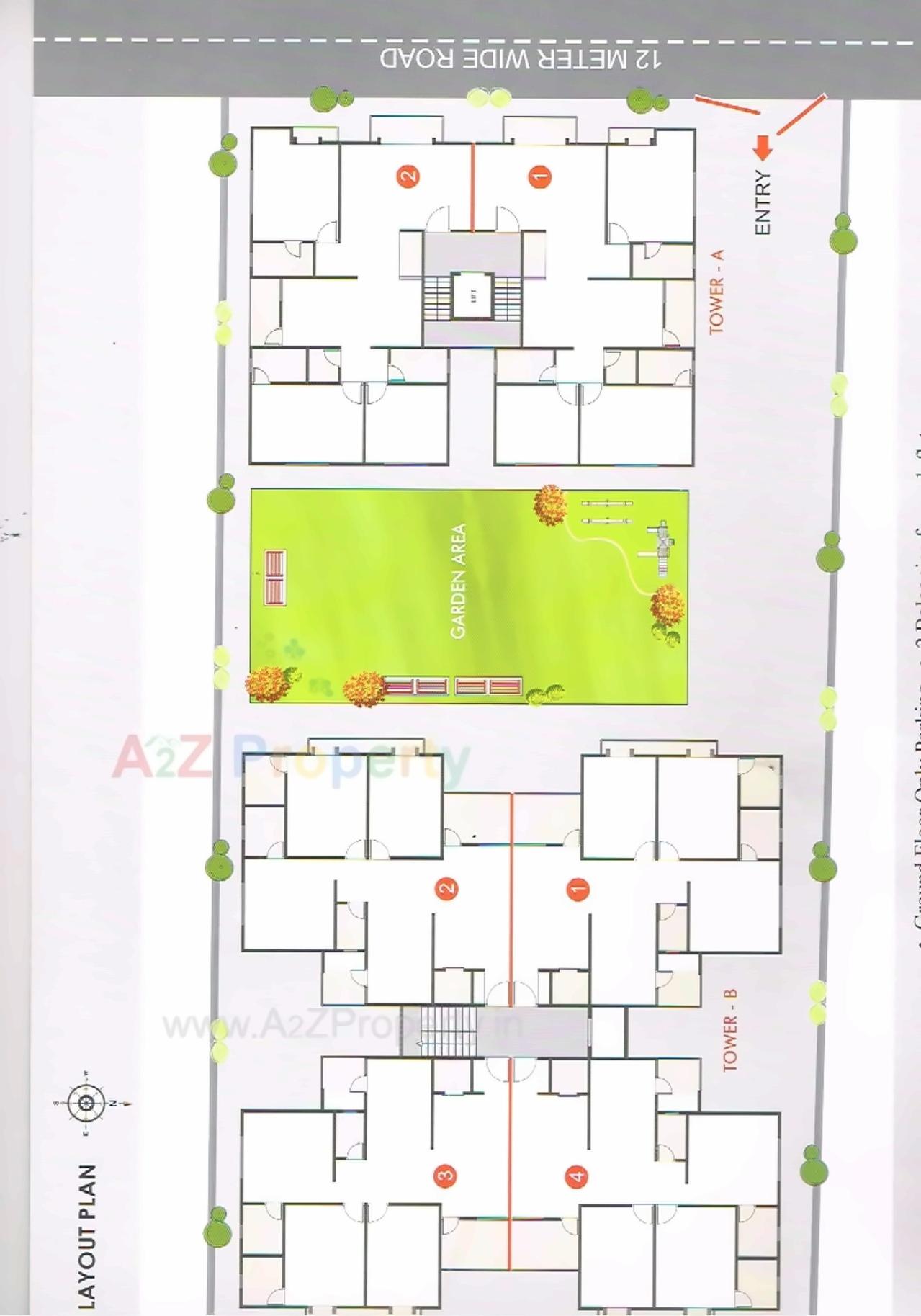Layout of real estate project Goverdhan Ii located at Vasna, Vadodara, Gujarat