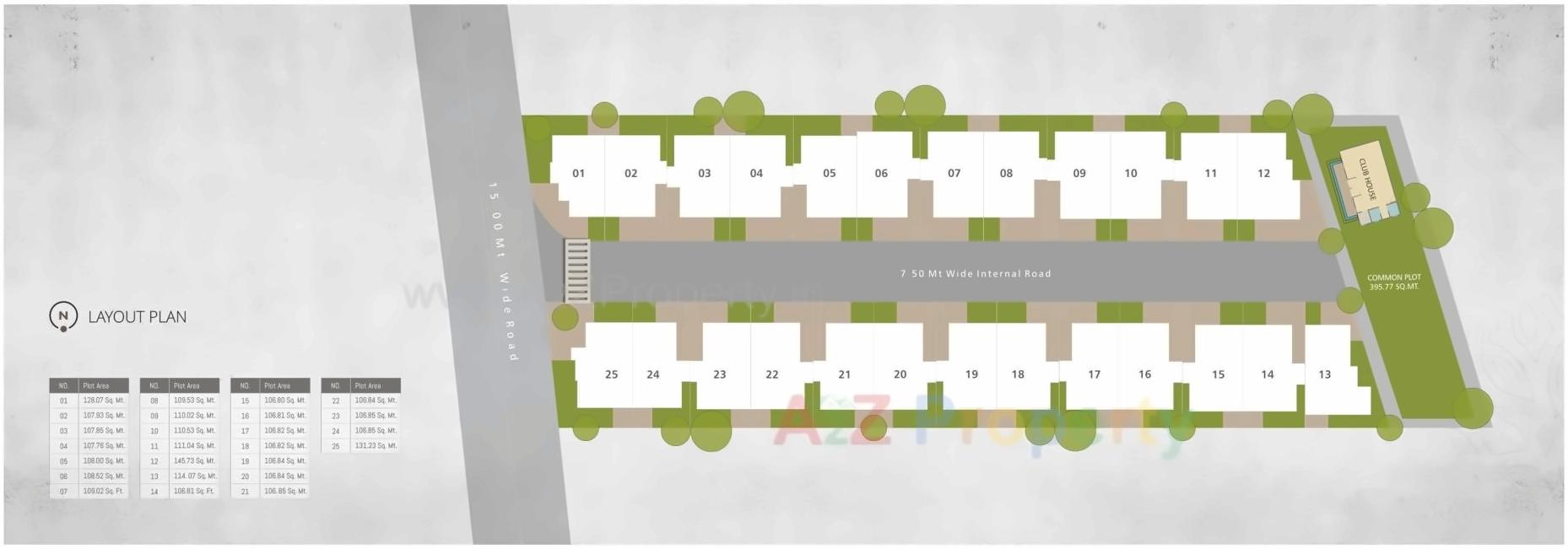 Layout of real estate project Gracewood located at Bhayli, Vadodara, Gujarat