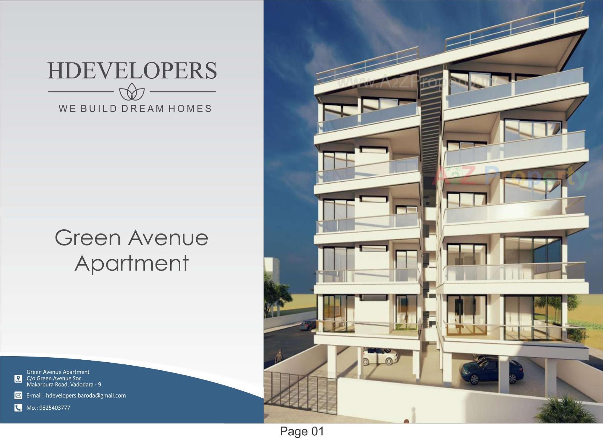 3D Elevation of real estate project Green Avenue Apartment located at Tarsali, Vadodara, Gujarat