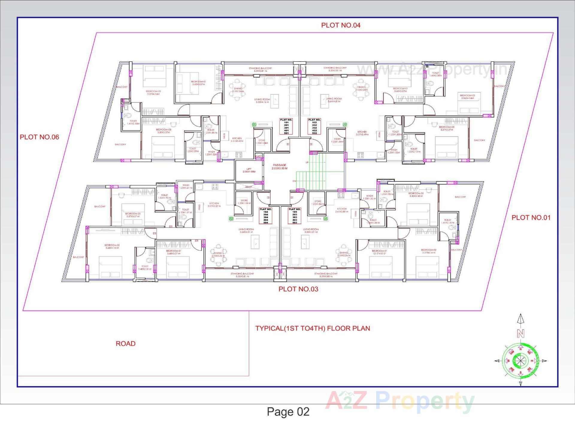 Layout of real estate project Green Avenue Apartment located at Tarsali, Vadodara, Gujarat