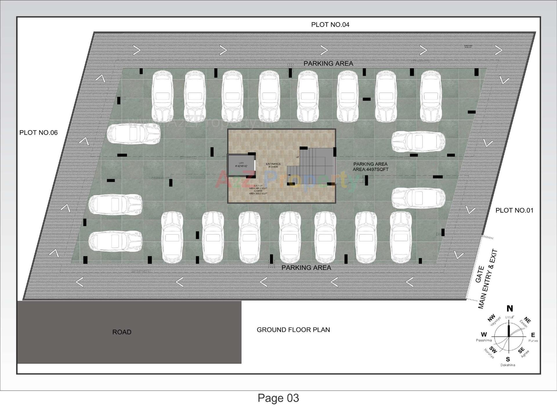 Layout of real estate project Green Avenue Apartment located at Tarsali, Vadodara, Gujarat