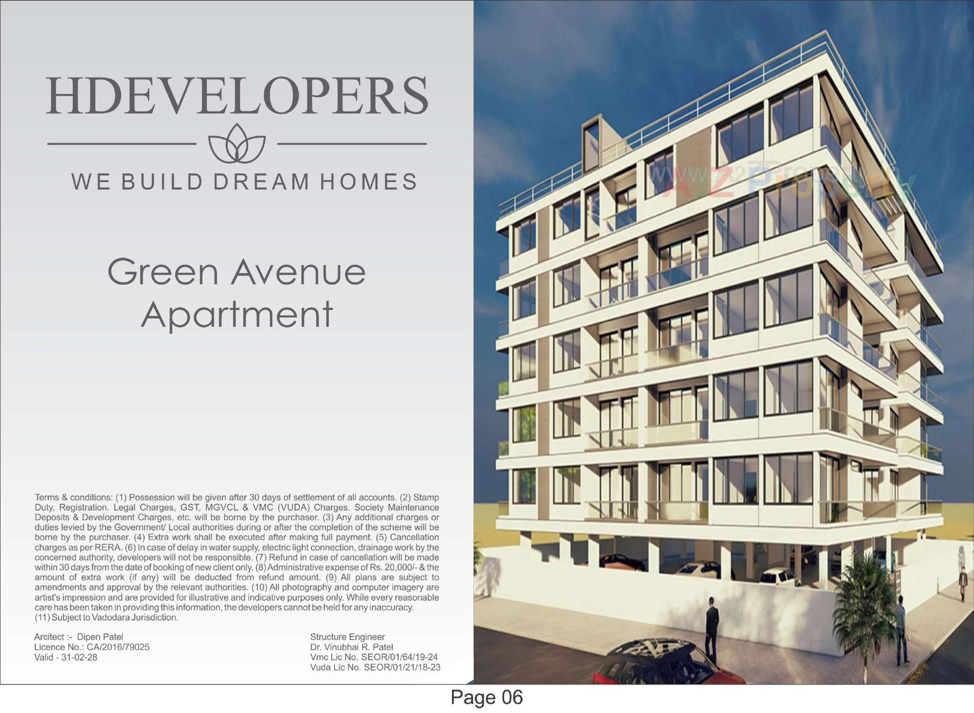 3D Elevation of real estate project Green Avenue Apartment located at Tarsali, Vadodara, Gujarat