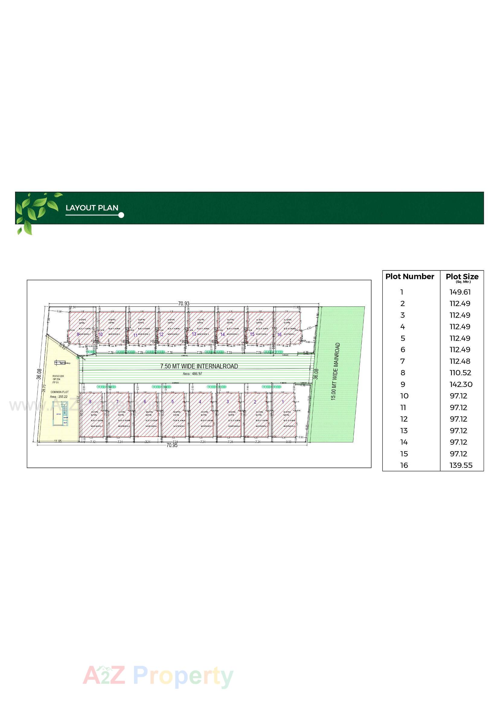 Layout of real estate project Green Leaf located at Sevasi, Vadodara, Gujarat