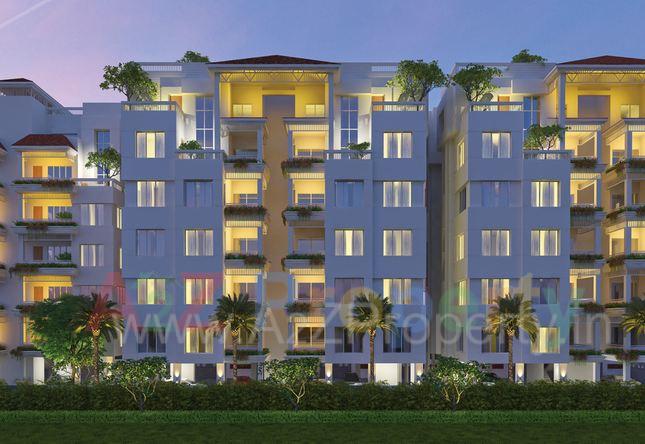 3D Elevation of real estate project Greenfields located at Bhayli, Vadodara, Gujarat