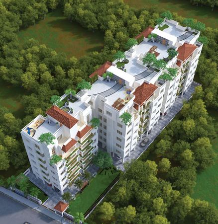 3D Elevation of real estate project Greenfields located at Bhayli, Vadodara, Gujarat