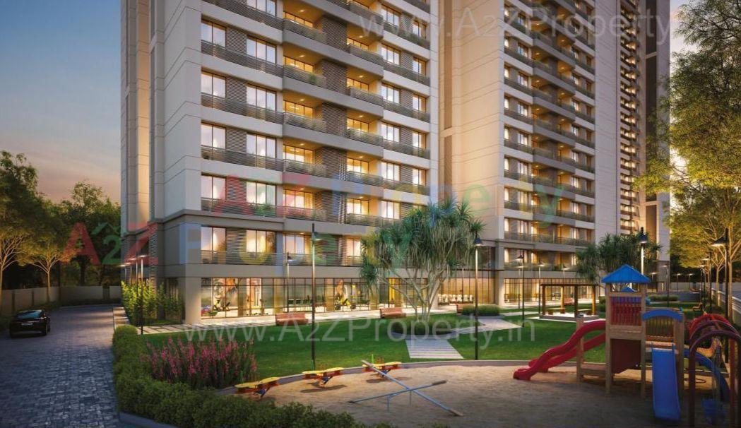 3D Elevation of real estate project Greenwoods Aaranya located at Subhanpura, Vadodara, Gujarat