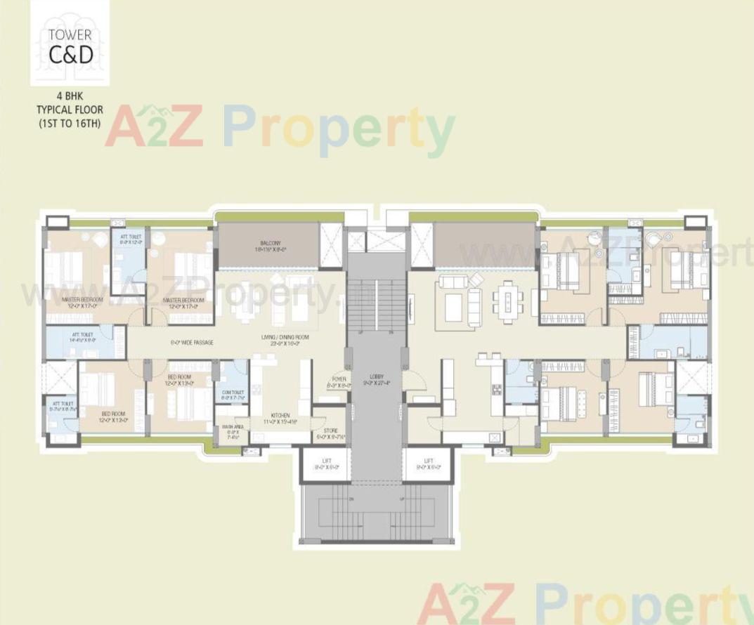 Layout of real estate project Greenwoods Aaranya located at Subhanpura, Vadodara, Gujarat